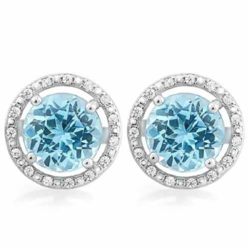 4 2/3 CARAT BABY SWISS BLUE TOPAZ & DIAMOND